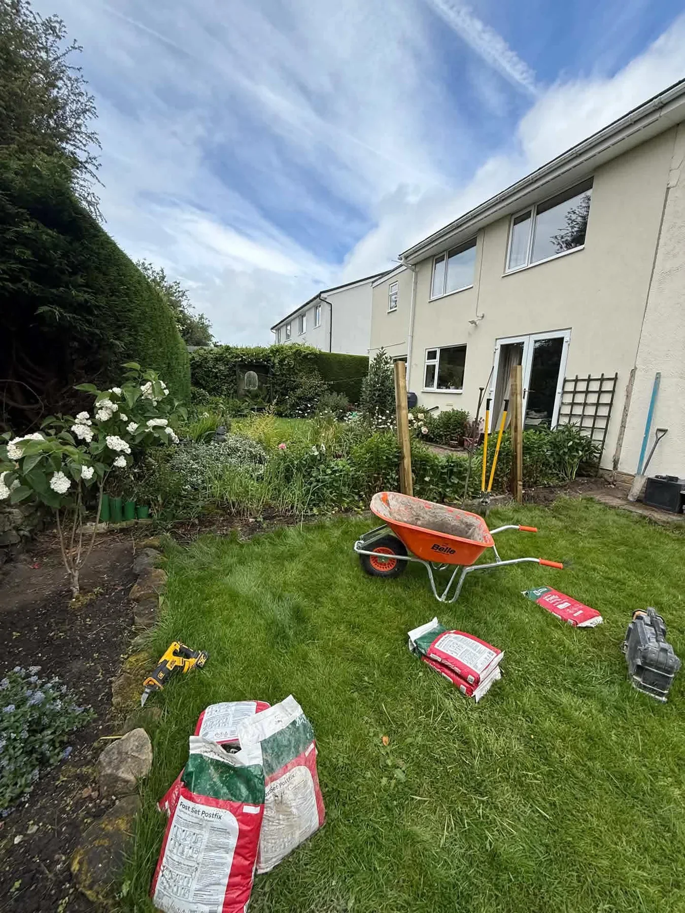 Garden before new boundary fencing and landscaping