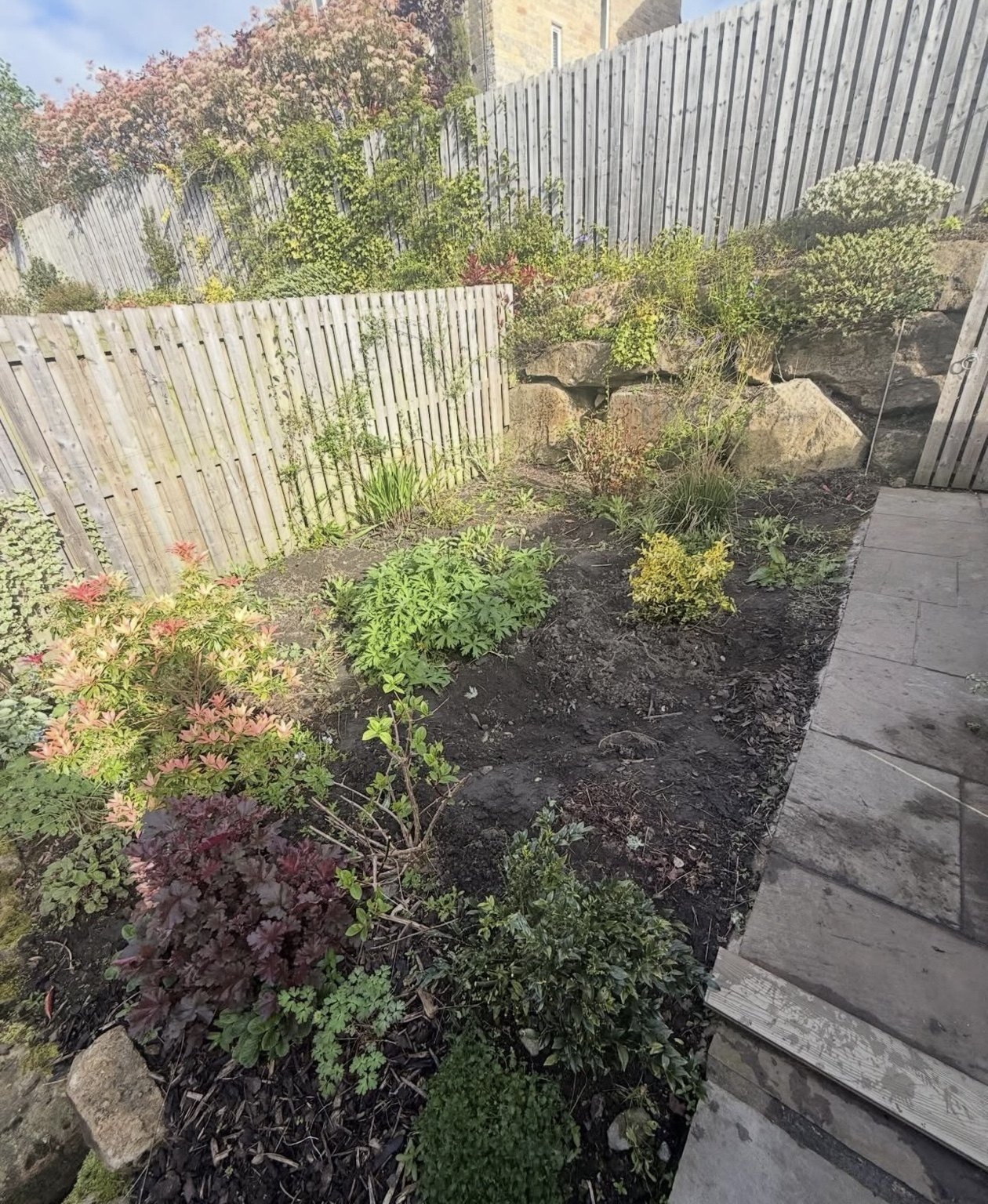 Garden border before new decking